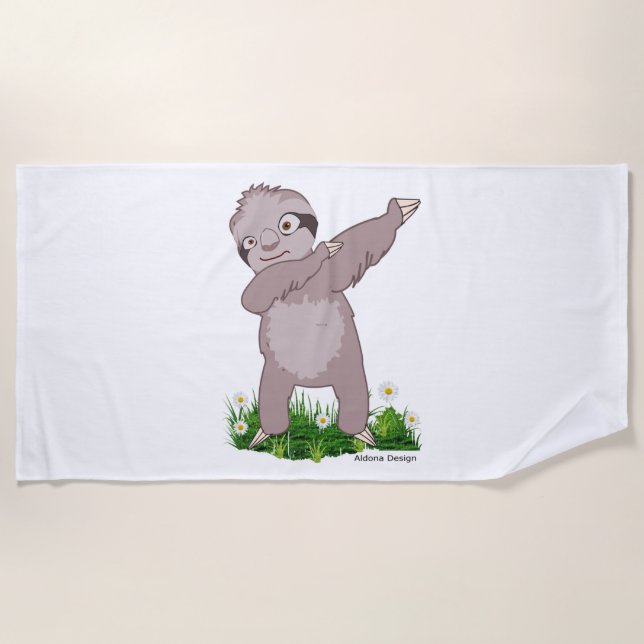 Sloth Dabs  Beach Towel (Front)