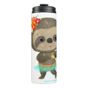 Sloth dancing hula thermal tumbler