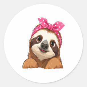 Sloth Design Sloth Classic Round Sticker