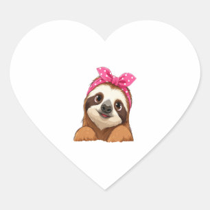 Sloth Design Sloth Heart Sticker