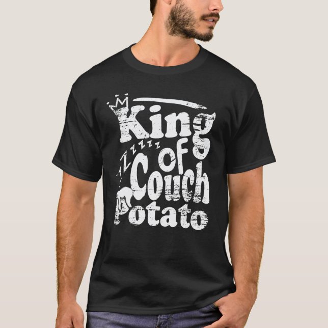 Sloth Designe Potato Couch Lazy Dad King Of Sofa T-Shirt (Front)