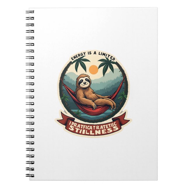 Sloth Dinosaur Vintage Retro Ride Graphic Notebook (Front)