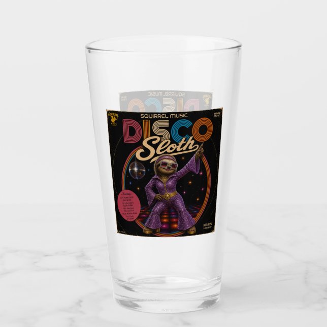 Sloth Disco Diva Glass (Front)