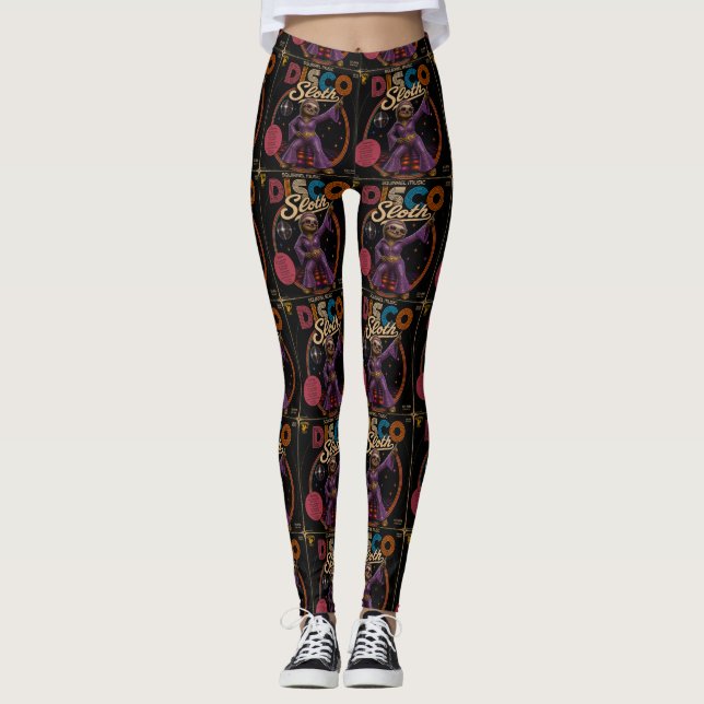 Sloth Disco Diva Leggings (Front)