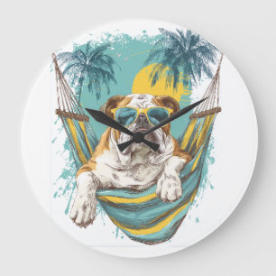 Sloth Dog � Lazy Funny Pup Large Clock