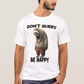 Sloth Dont Hurry Be Happy  T-Shirt