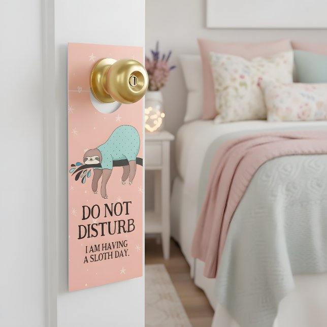 Sloth Double Sided Door Hanger (Let everyone in your house know that just like a sloth you're having some well earned sleepy time!)
