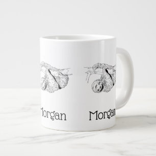 Sloth Drawing Lithograph #1 Large Coffee Mug