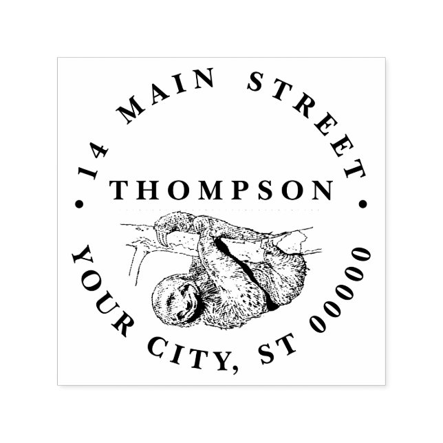 Sloth Drawing Lithograph #1 Self-inking Stamp (Design)