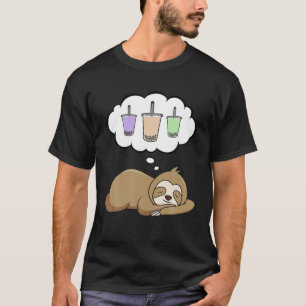 Sloth Dreaming Of Boba Bubble Milk Tea Dreamer T-Shirt