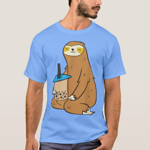 Sloth Drinking Bubble Tea Kawaii Sloth With Boba T-Shirt
