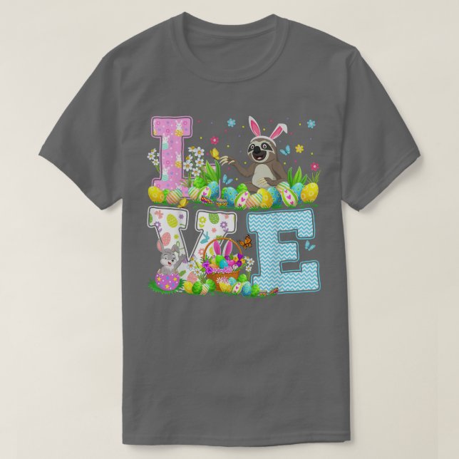 Sloth Easter Egg Hunt Funny Love Sloth Easter Sund T-Shirt (Design Front)