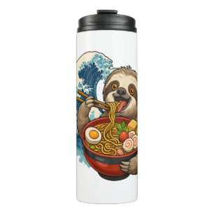 Sloth Eating Japanese Ramen Thermal Tumbler