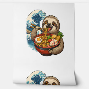 Sloth Eating Japanese Ramen Wallpaper