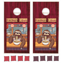 Sloth Eating Ramen on Red Wood – Ramen Love