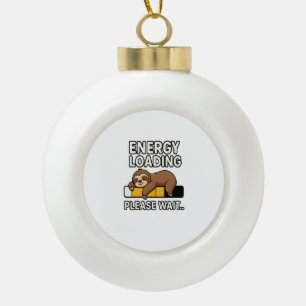 Sloth Energy Saving Mood Ceramic Ball Christmas Ornament