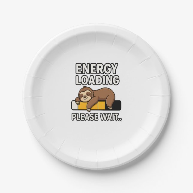 Sloth Energy Saving Mood Paper Plate (Front)