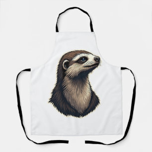 Sloth Engraved Portrait Vintage Tee 2 Apron