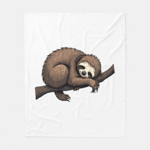 Sloth Etched Art Retro Nature Tee (2) Fleece Blanket