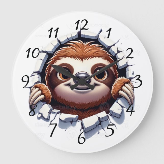 Sloth face large clock (Front)