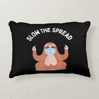 Sloth Face Mask Slow the Spread Quarantine Sloth Decorative Cushion