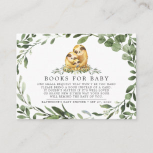 Sloth Family Books For Baby Baby Shower Card
