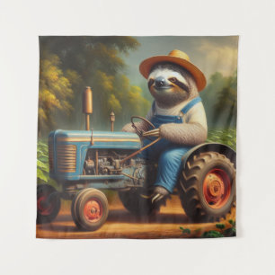 Sloth Farmer Tapestry