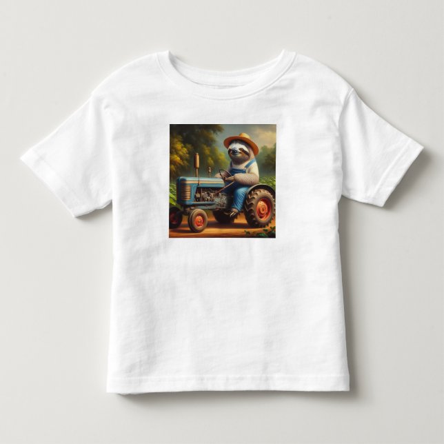 Sloth Farmer Toddler T-Shirt (Front)