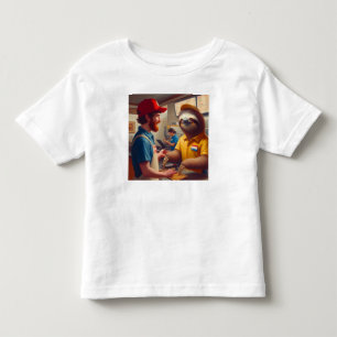 Sloth Fast Food Worker Toddler T-Shirt