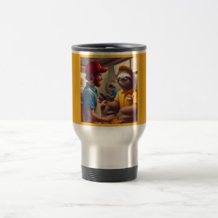 Sloth Fast Food Worker Travel Mug
