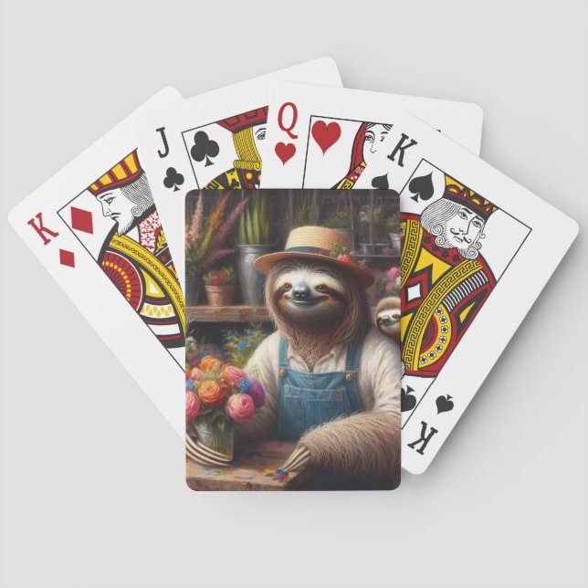 Sloth Florist Playing Cards (Back)