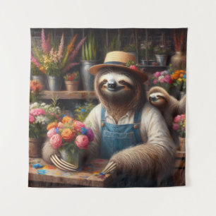 Sloth Florist Tapestry
