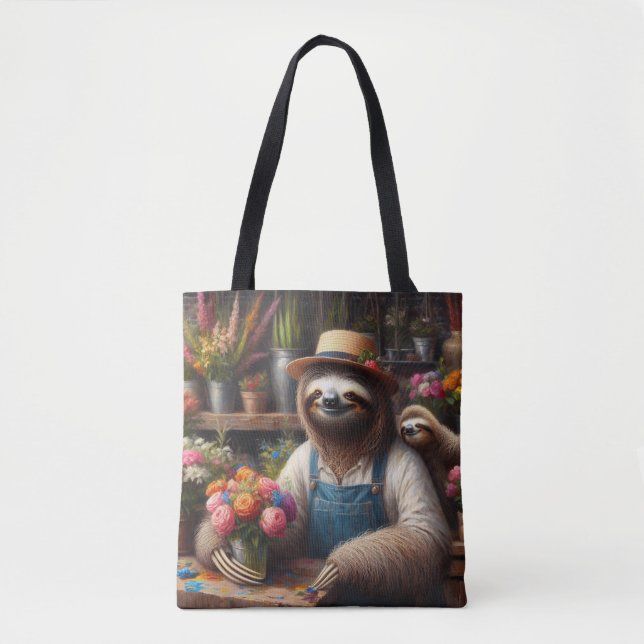 Sloth Florist Tote Bag (Front)