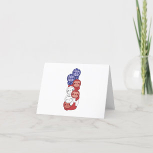 Sloth For The Fourth Of July Usa Flag Sloths Thank You Card
