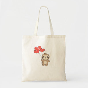 Sloth For Valentine's Day Cute Animals With Hearts Tote Bag