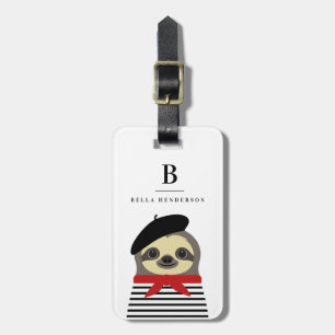 Sloth French Luggage Tags