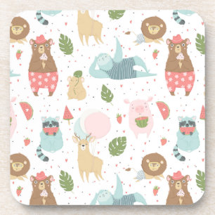 Sloth & Friends Pattern Coaster