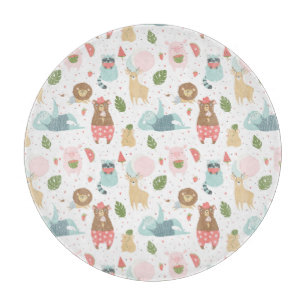 Sloth & Friends Pattern Cutting Board