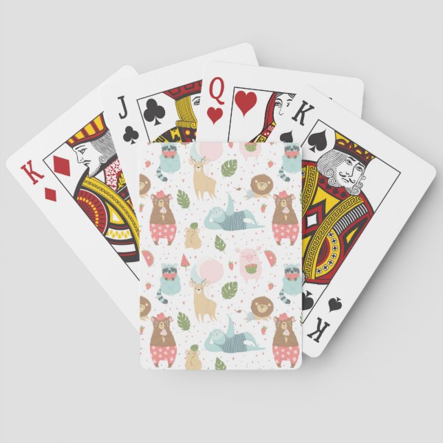 Sloth & Friends Pattern Playing Cards (Back)