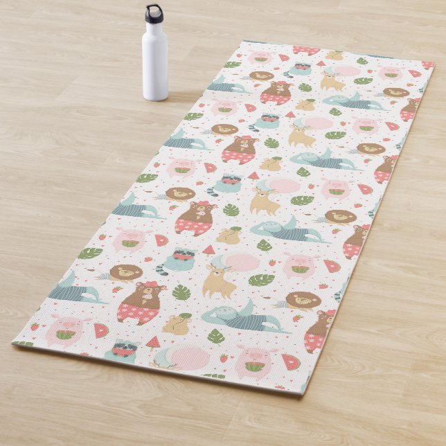 Sloth & Friends Pattern Yoga Mat (In Situ)
