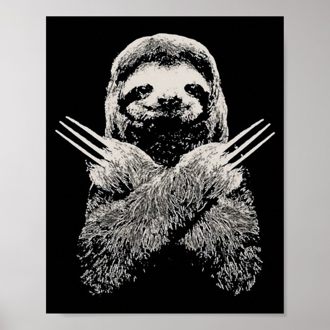Sloth Funny Costume Gift For Lazy S  Poster (Front)
