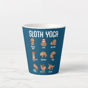 Sloth Funny Lazy Exercise Stretch Yoga Workout Latte Mug
