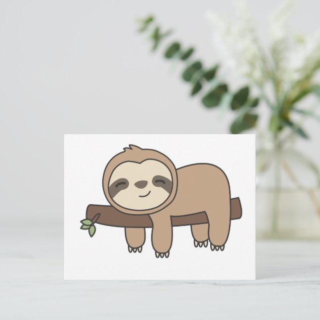 Sloth Funny Relaxed Cute Animals For Kids Postcard (Standing Front)