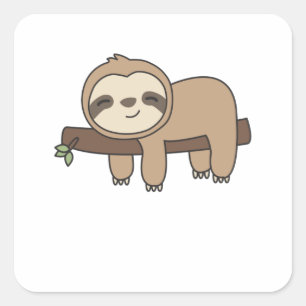 Sloth Funny Relaxed Cute Animals For Kids Square Sticker
