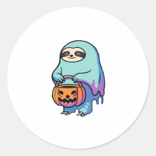 Sloth Ghost Halloween Oversized T-Shirt Classic Round Sticker