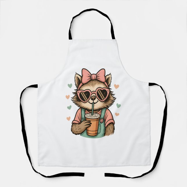 Sloth Girl Coffee Lover Apron (Front)