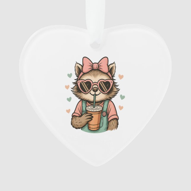 Sloth Girl Coffee Lover Ornament (Front)