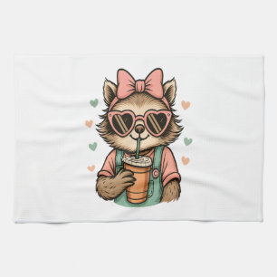Sloth Girl Coffee Lover Tea Towel