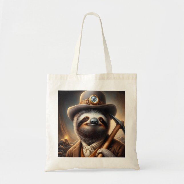 Sloth Gold Miner Tote Bag (Front)