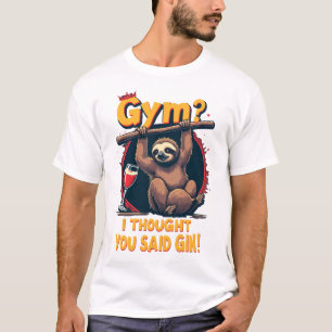 Sloth Gym Humour T-Shirt